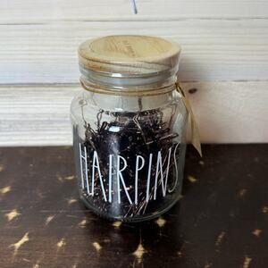 Rae Dunn Hairpins Jar with Lid‎ Wooden Farmhouse Decor